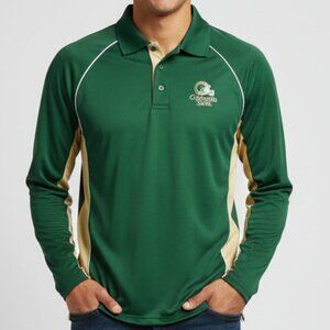 Colorado State Men's Polo Shirt XL Green Russell Long Sleeve NEW NCAA Fan Gear